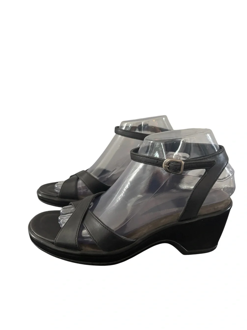 Dansko High Heel Sandals Women’s Size 38 US 7.5/8 Strappy Black Leather